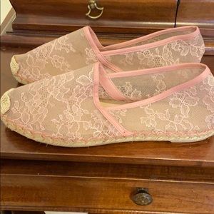 Valentino Pink Lace Espadrilles